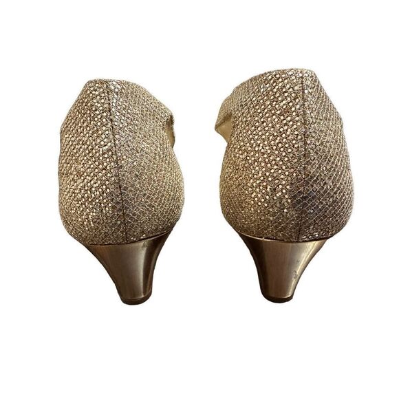 JIMMY CHOO gold glitter T-Strap Sandals size 35 US 4.5 - Picture 4 of 8